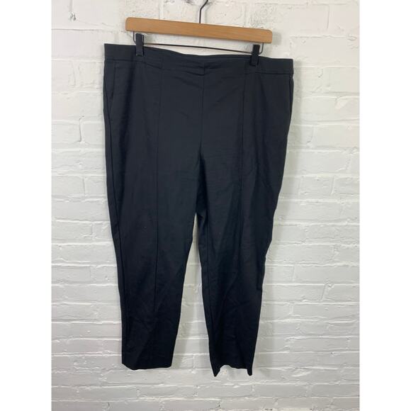 J. Jill Women's Essential Slim Fit Ankle Pants Pull-On Black Size 16 Plus - Picture 1 of 4